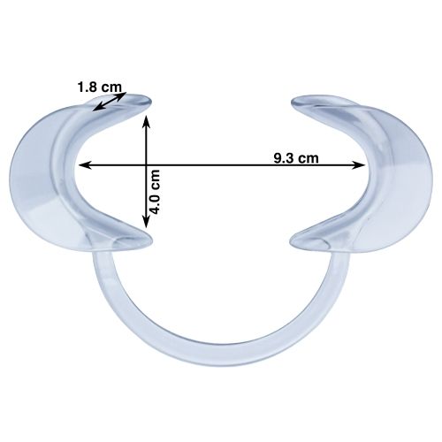 Mouth Open Large Clear Cheek Retractor - Dimensions