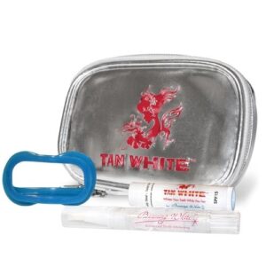 Tan White EU - Bag with Mirror, PF 15 Lip Balm, Lip & Cheek Retractor, Pen - All Items