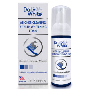 daily white aligner cleaning and teeth whitening foam